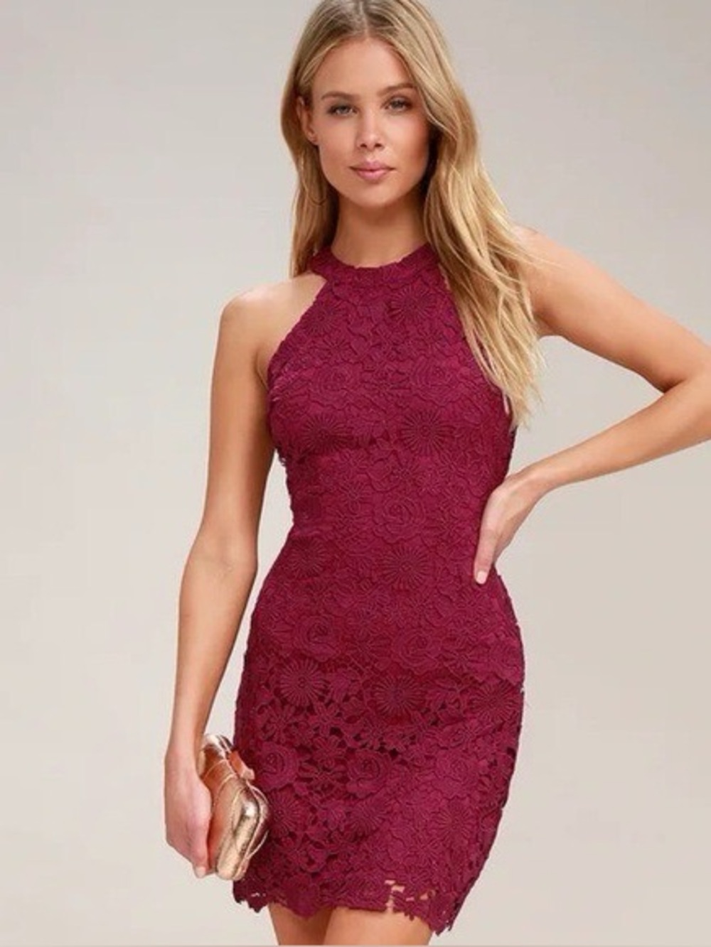 Lulus high neck lace dress